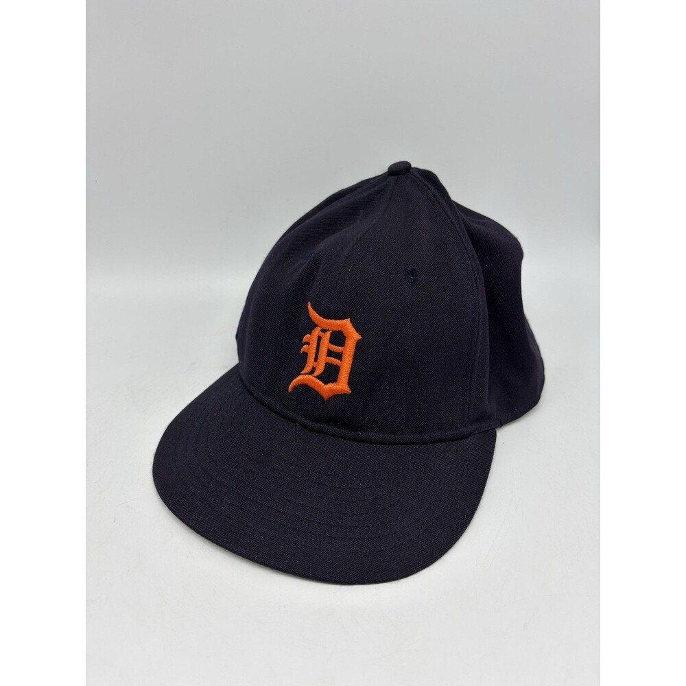 Detroit Tigers Roman Pro Boston 7 3/8 Fitted Cap Hat Black Label Orange D
